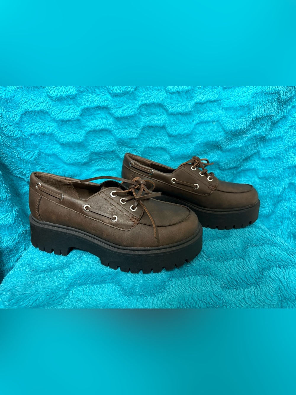 Chunky Brown Leather Loafers